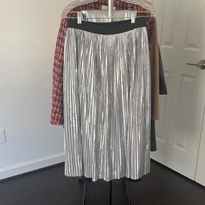 INC International Concepts Shiny Silver A-Line Skirt
